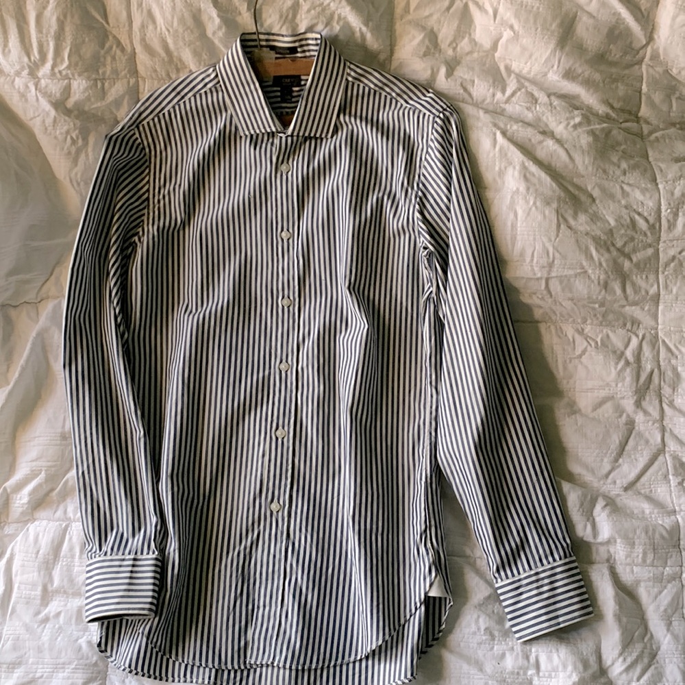 Blue & white stripe j CREW button up